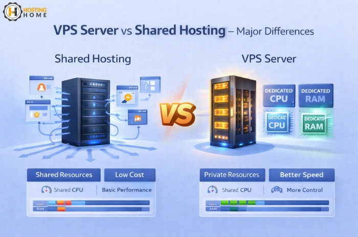 VPS Server vs Shared Hosting Major Differences