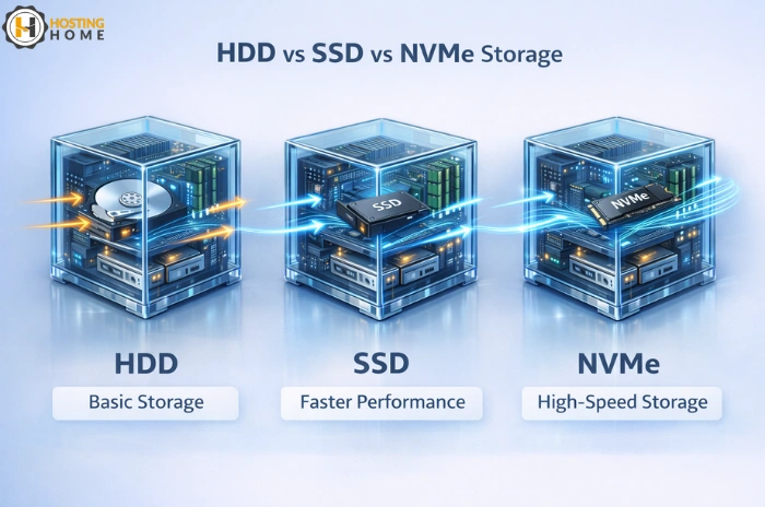 HDD vs SSD vs NVMe Storage